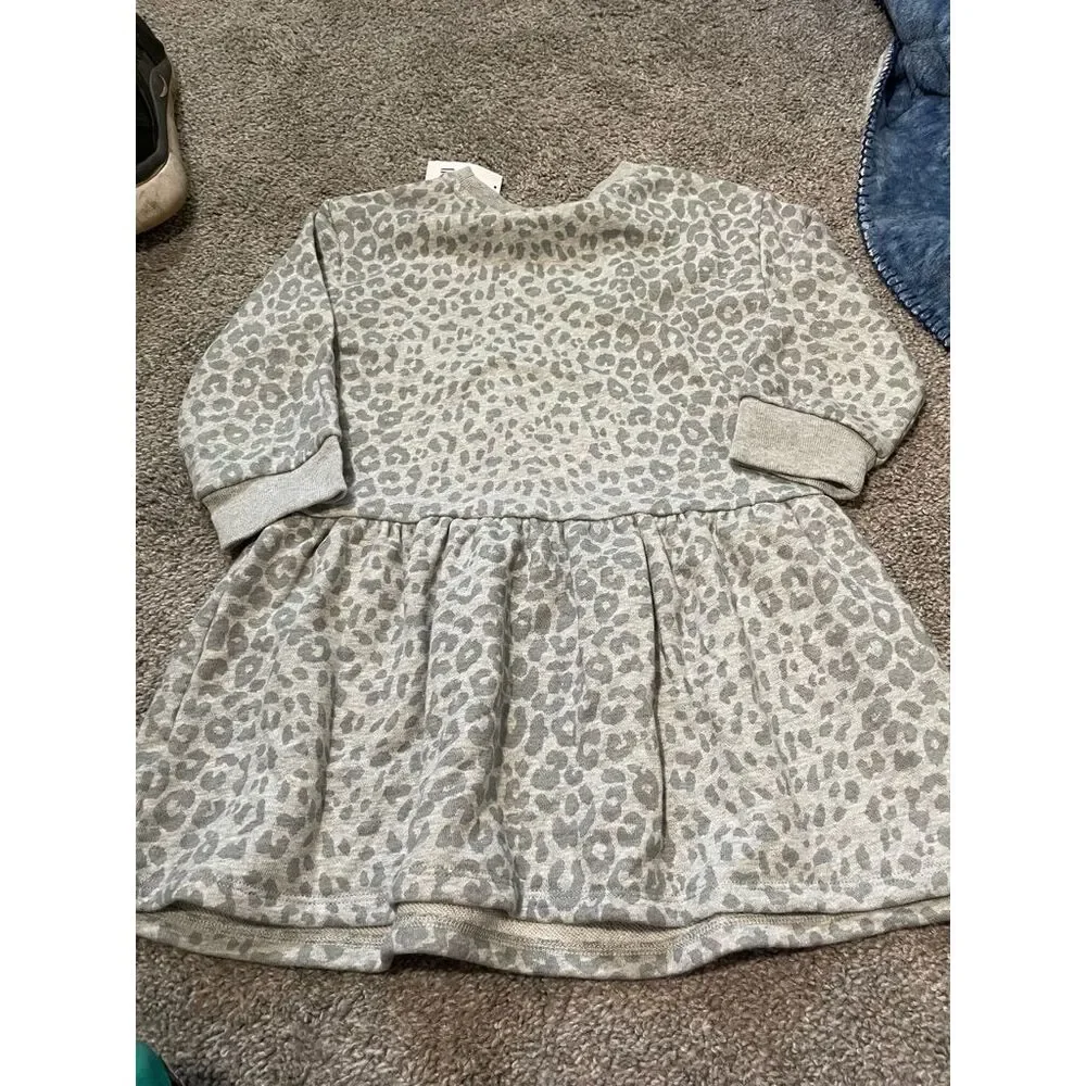 GAP Kids Size 4 Cheetah/Leopard Print Gray Dress NEW